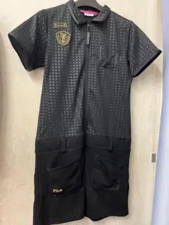 FILA　GOLF　半袖ゴルフウェア　スカート　黒　Ｌ　ワンピース