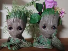 【美品】ベビーグルート フラワーポット 2体セット（造花付き）のサムネイル