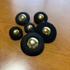 黒、金　ボタンセット（6個）