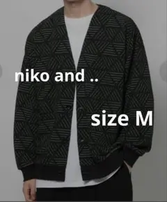 niko and ...幾何学タックジャカードカーディガン 　size M