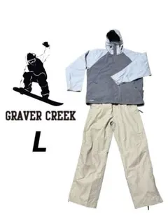 GRAVER CREEKスノーボードウェアセット グレーベージュウェアLパンツM