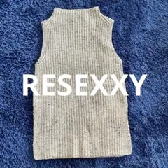 美品　RESEXXY ミックスニットベスト　ハイネックノースリーブニットトップスのサムネイル