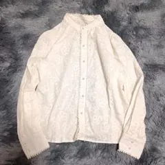 r28】PEACH JOHN 花柄 シフォンブラウス 長袖 Sサイズ 透け感 - メルカリ
