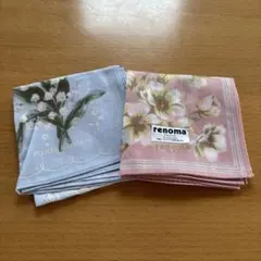 renoma & Pierre Balmain 花柄ハンカチ2枚セット