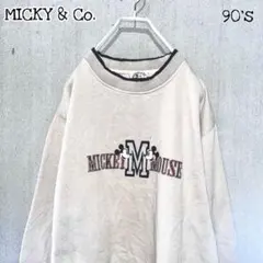 【レア】ディズニー◆90's 古着 ミッキー トレーナー ヴィンテージ 刺繍ロゴ