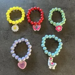 カラフルチャーム 付き c ブレスレット セット キッズ アクセサリー