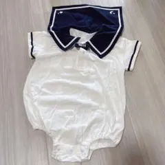 【ほぼ新品】アカチャンホンポ セーラー風 ロンパース 80