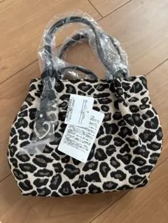 クーコ　レオパードトートバッグ ショルダー付き