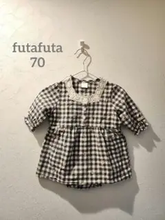 futafuta チェック柄 ワンピース 70