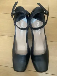 Lサイズ ブラック ハイヒール アンクルストラップ ヒール約9センチ