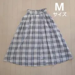 【美品】チェック　ロングスカート　フレアスカート
