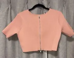 mystic 半袖Wジップニット　トップス　オレンジ