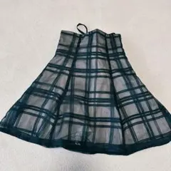 【美品】マーキュリーデュオ シアーチェックバックレースアップミニスカパン BLKのサムネイル