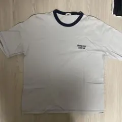 グレー　Tシャツ Sサイズ ネイビー襟