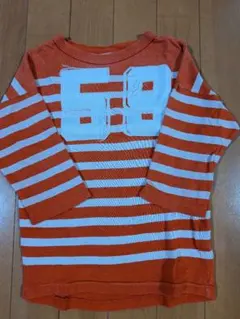 オレンジ ボーダー 長袖Tシャツ 59ロゴ