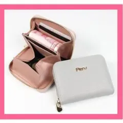 【新品】ミニ財布　コインケース　小銭入れ　ミニウォレット　グレー　軽量