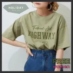 Auntie Rosa Holiday プリントTシャツ カーキのサムネイル