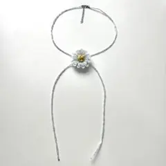 フラワーネックレス　ロング　ビーズジュエリー　ウィッシュコア　フェアリーグランジ