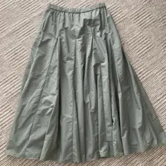 【23区】美品✨ロングフレアスカート　オリーブグリーン