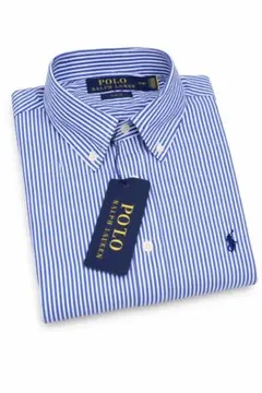 ポロラルフローレンメンズシャツ新品 Mサイズ100%ストライプ新品タグ付き