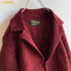 corgi】イギリス製 コットンVネックカーディガン オレンジ 派手色 UK