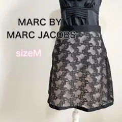 【未使用】マークバイマークジェイコブス フレアスカート レース 黒 花柄のサムネイル