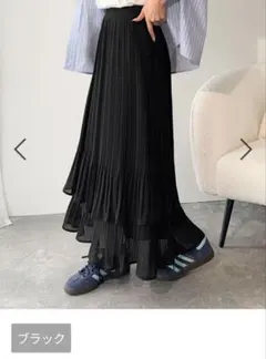 【新品未使用】クラシカルエルフ プリーツシアーティアードスカート　ブラック黒XL