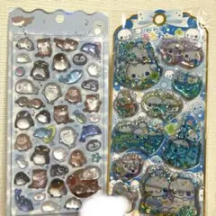 ボンボンドロップシール　海獣　水族館　なみなみ　あわわちゃん　ウォーターシール