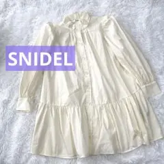 SNIDEL ホワイト ミニワンピース ティアード チュニック シャツワンピース