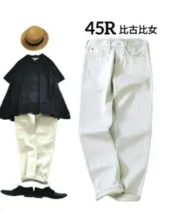 45R✨️比古比女（ひこひめ）ホワイトデニムパンツ 26のサムネイル