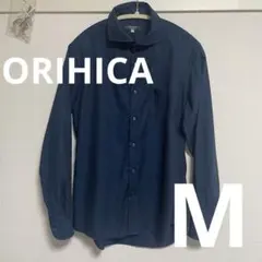 ORIHICA ネイビー　長袖シャツ M
