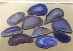 パープル アゲートスライス 10個セット 紫色