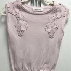 MISCH MASCH ノースリーブ 花柄刺繍 ピンク　ミッシュマッシュ Mのサムネイル