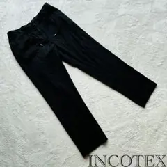 INCOTEX インコテックス 【38】ドローストリングウエスト パンツ 黒のサムネイル