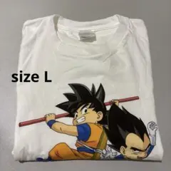 【人気】ドラゴンボール Tシャツ 孫悟空 ベジータ Lサイズ ホワイト キャラT