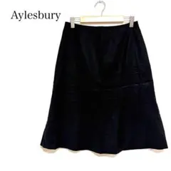 アリスバーリー ブラック フレアスカート 上品 通勤 オフィス　ひざ丈　Sサイズ