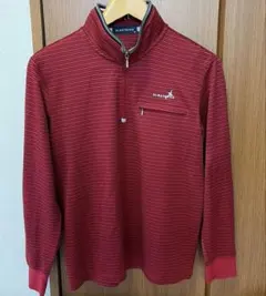 ALBATROSS M ハーフジップシャツ レッドストライプ