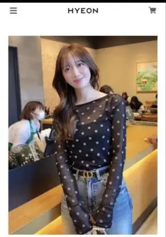 【HYEON】sheer crew tops 