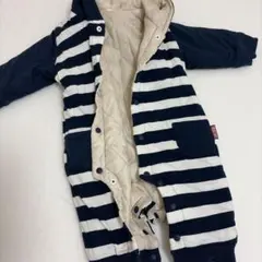 ストライプ柄フード付きアウター
