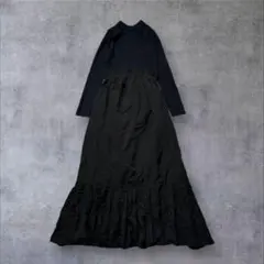 ★美品◆シップス◆手洗いOK♡リブニットコンビティアードスカート