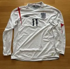 当時物　サッカー　イングランド代表　ユニフォーム　長袖　2009-2010 umbro イングランド代表 09/11 ユニフォーム ホーム 長袖