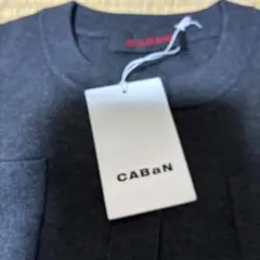 CABaNコットンカシミヤクルーネックカーディガン　チャコールグレーS