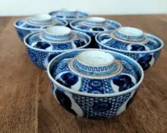 古伊万里　染錦鶏文様蓋物　碗　19客　当時共箱付　江戸後期　器を楽しむ　料理屋 古伊万里 染錦鶏文様蓋物 碗 19客 当時共箱付 江戸後期 器を楽しむ