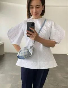 ohga 花卉絎縫襯衫 白色