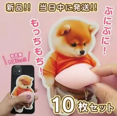 おなか ぷにぷに シール 柴犬 3D 立体 ステッカー 10枚 ぷっくりお腹 犬