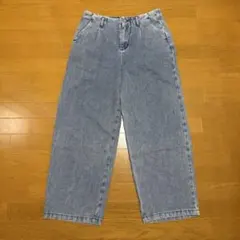 ワイドデニムパンツ　ブルー　バギーパンツ