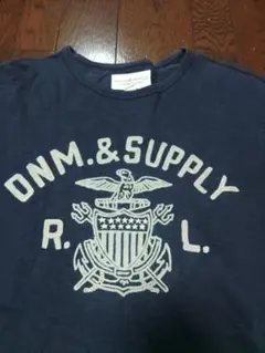 Denim & Supply Tシャツ　チェーンステッチ　刺繍　ネイビー　Sのサムネイル