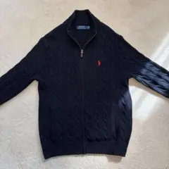 Polo Ralph Lauren ケーブルニット　コットン　フルジップセーター