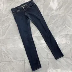 ユニクロ スキニージーンズ ダークブルー デニム 伸縮性 レングス76cm S