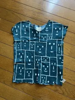 SOU・SOU 半袖Tシャツ 顔柄 ダークグリーン　ソウソウ　わらべぎのサムネイル